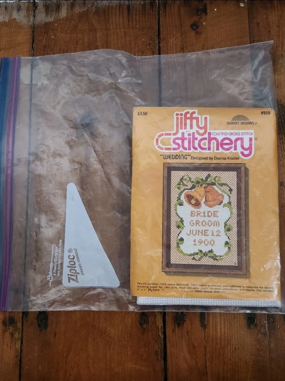 Jiffy Stitchery Wedding #910 Bride Groom Counted Cross Stitch Kit Vintage